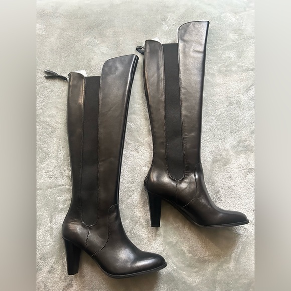 Adrienne Vittadini Shoes - Adrienne Vittadini Tex Over-the-Knee Black Leather Boots Women’s 7M, New